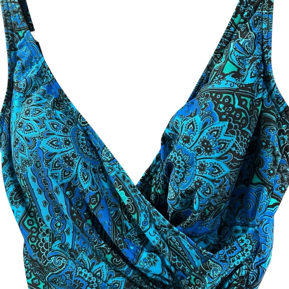 Miraclesuit Blue Paisley One Piece Swimsuit